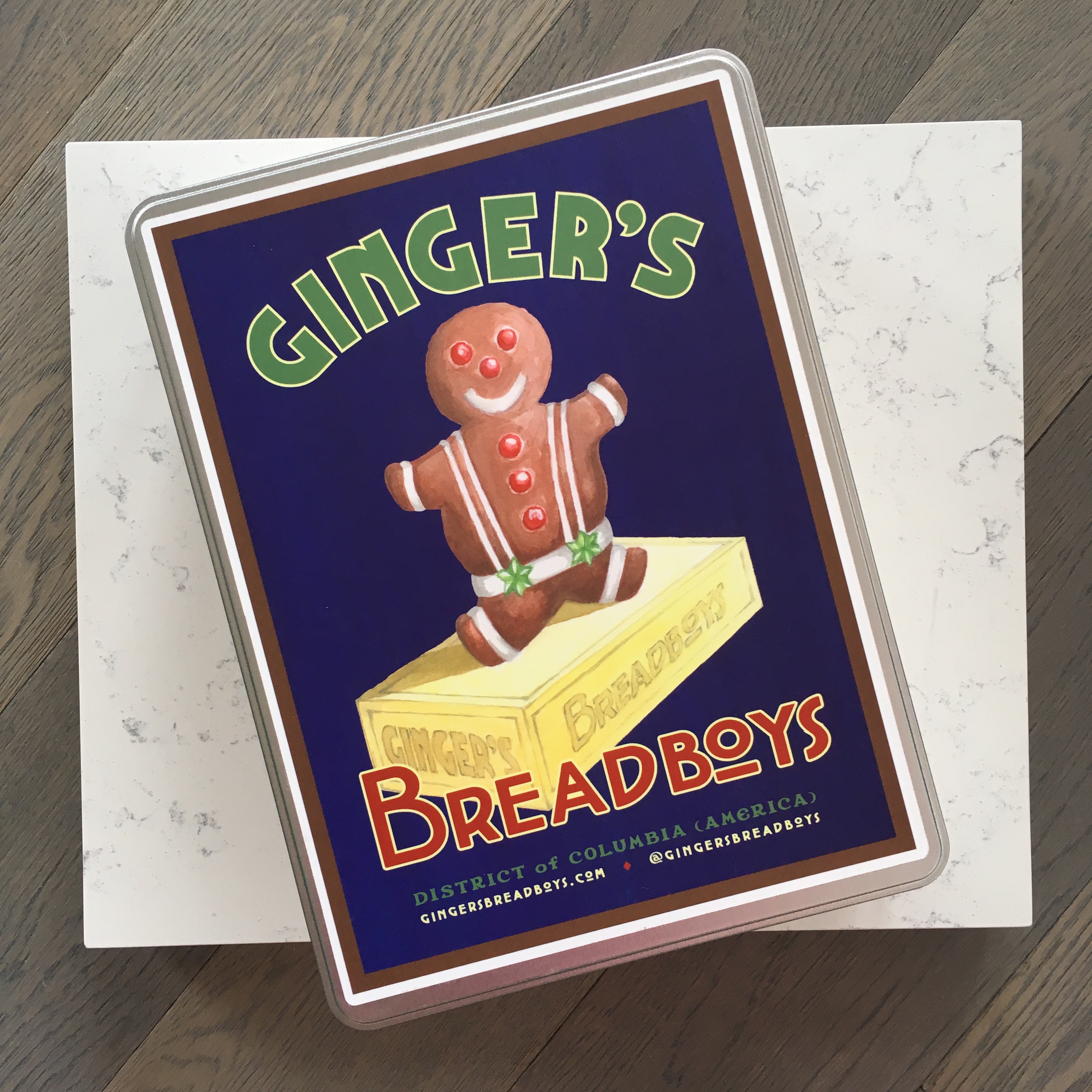 Original Tin Can label for the Gingerbread kit from Ginger's Breadboys